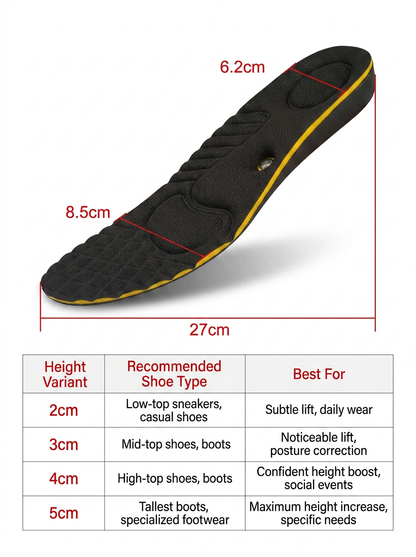 Magnetic Height Increase Insoles for Sports an active wear(2-5cm)
